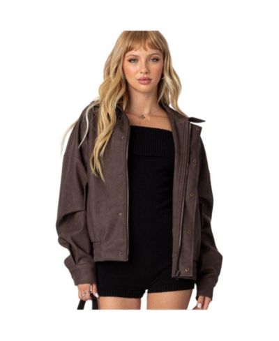 Женская куртка Edikted Mori Oversized Faux Leather Jacket