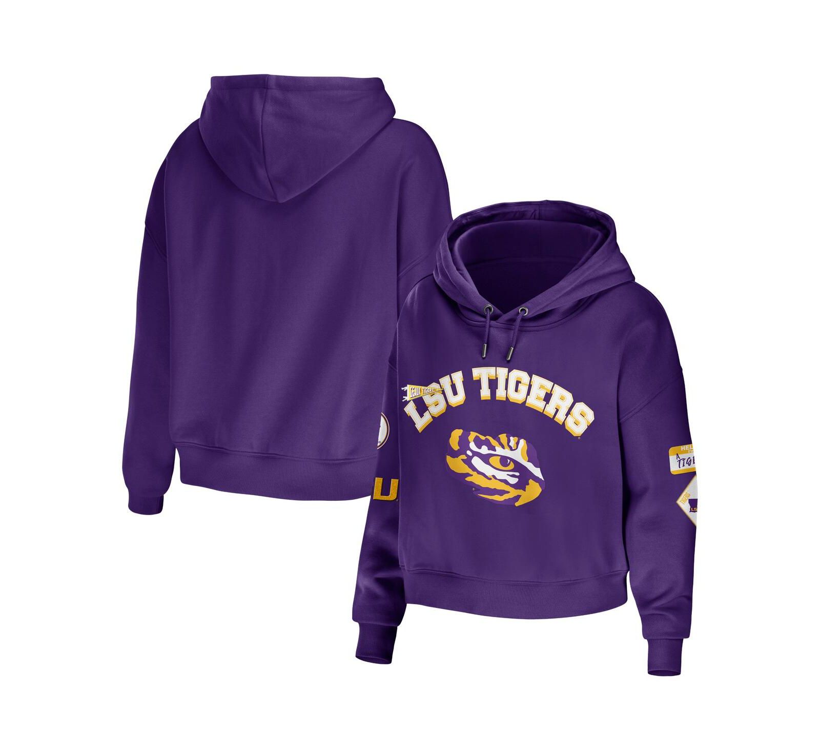 WEAR by Erin Andrews Женский укороченный худи с принтом LSU Tigers, фиолетовый