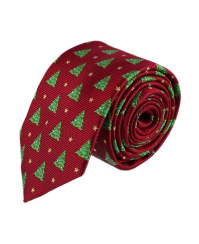TRAFALGAR Men's Oh Christmas Tree Novelty Silk Necktie
