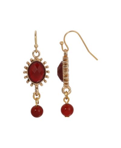 2028 Glass Crystal Bead Oval Drop Earrings