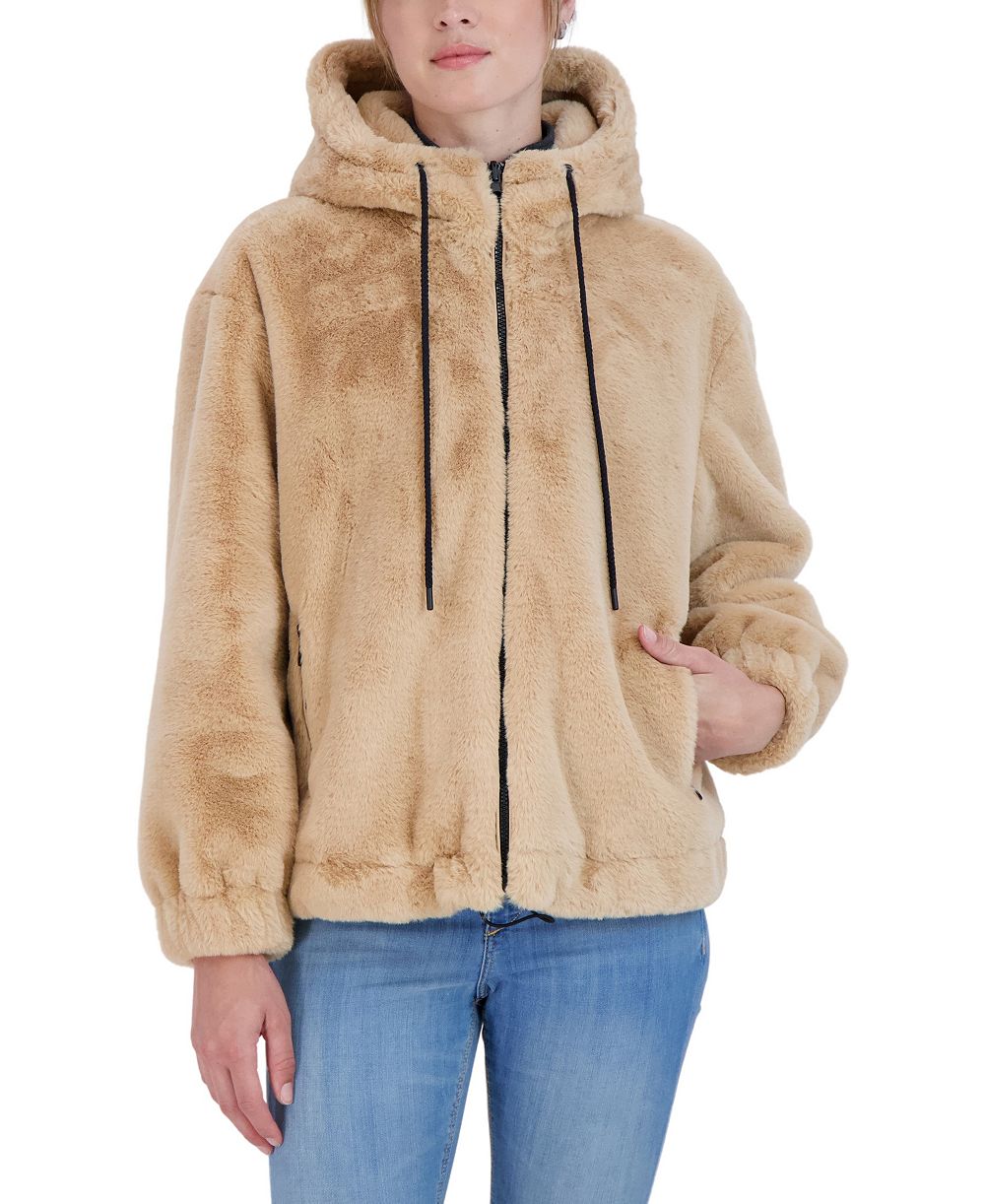 Женский бомбер Sebby Reversible Faux Fur Hooded