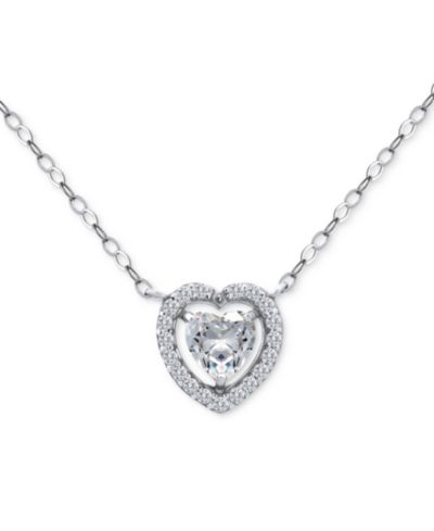 Подвеска Giani Bernini Cubic Zirconia Heart Halo в стерлинговом серебре, 16" + 2" extender