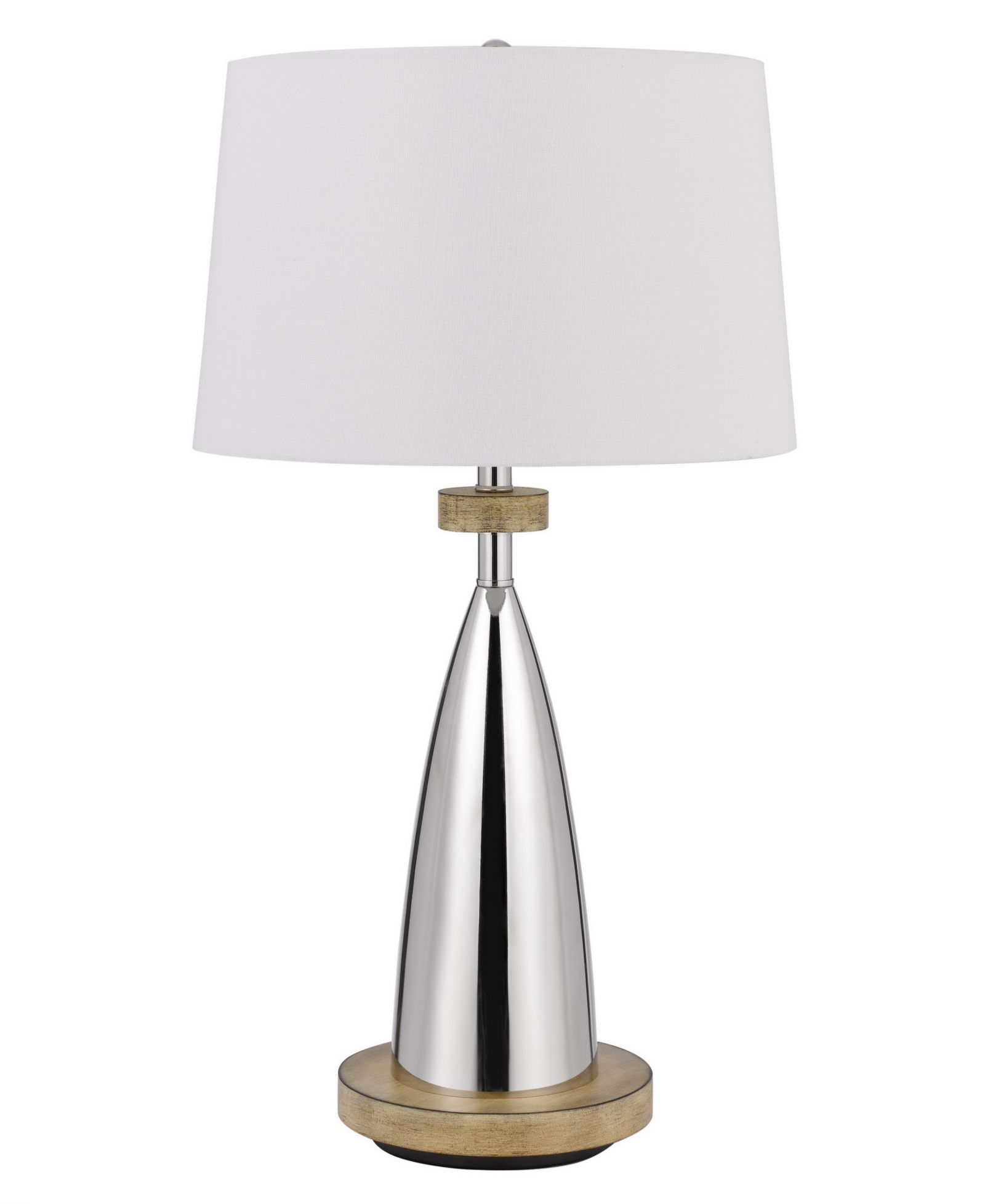 31" Height Metal Table Lamp with Wood Accents