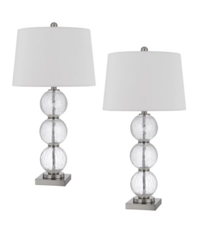 29" Height Clear Crackle Table Lamp Set