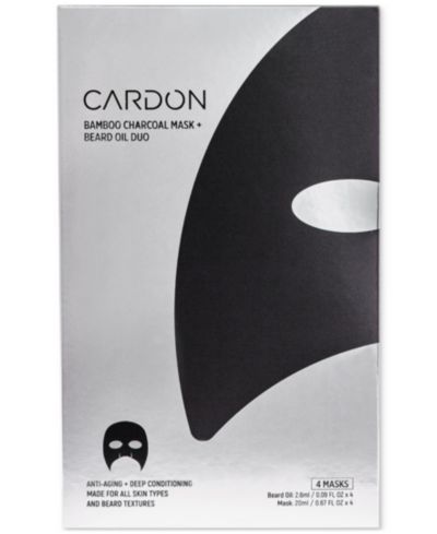 Cardon Набор из 4 шт: Маска с бамбуковым углем + Масло для бороды