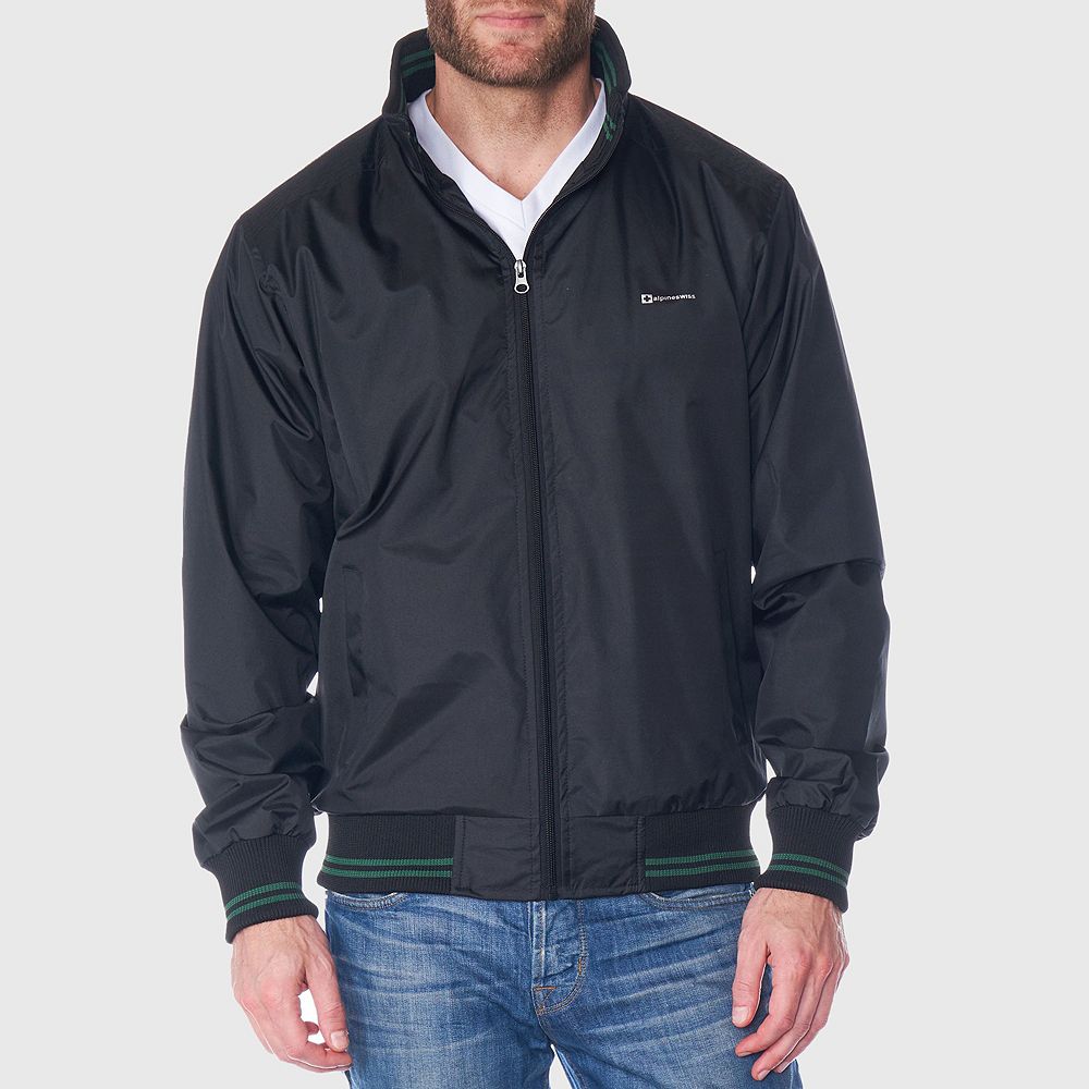 Alpine Swiss Men's Lightweight Bomber Jacket Casual Windbreaker Varsity Coat