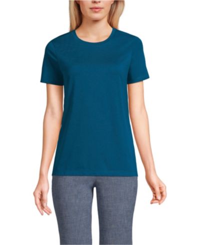 Lands' End Women's Relaxed Supima Cotton Crew Neck T-Shirt