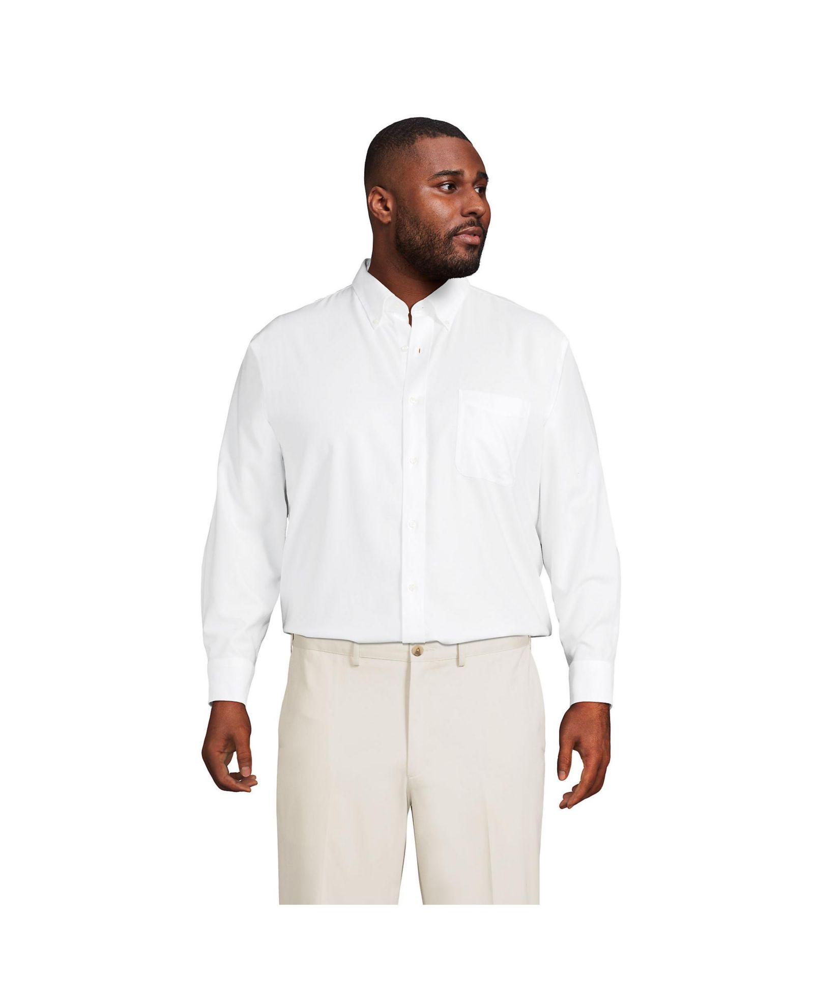 Lands' End Women's Men's Traditional Fit Solid No Iron Supima Oxford Dress Shirt