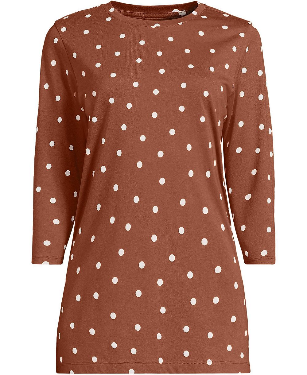 Lands' End Women's 3/4 Sleeve Cotton Supima Tunic