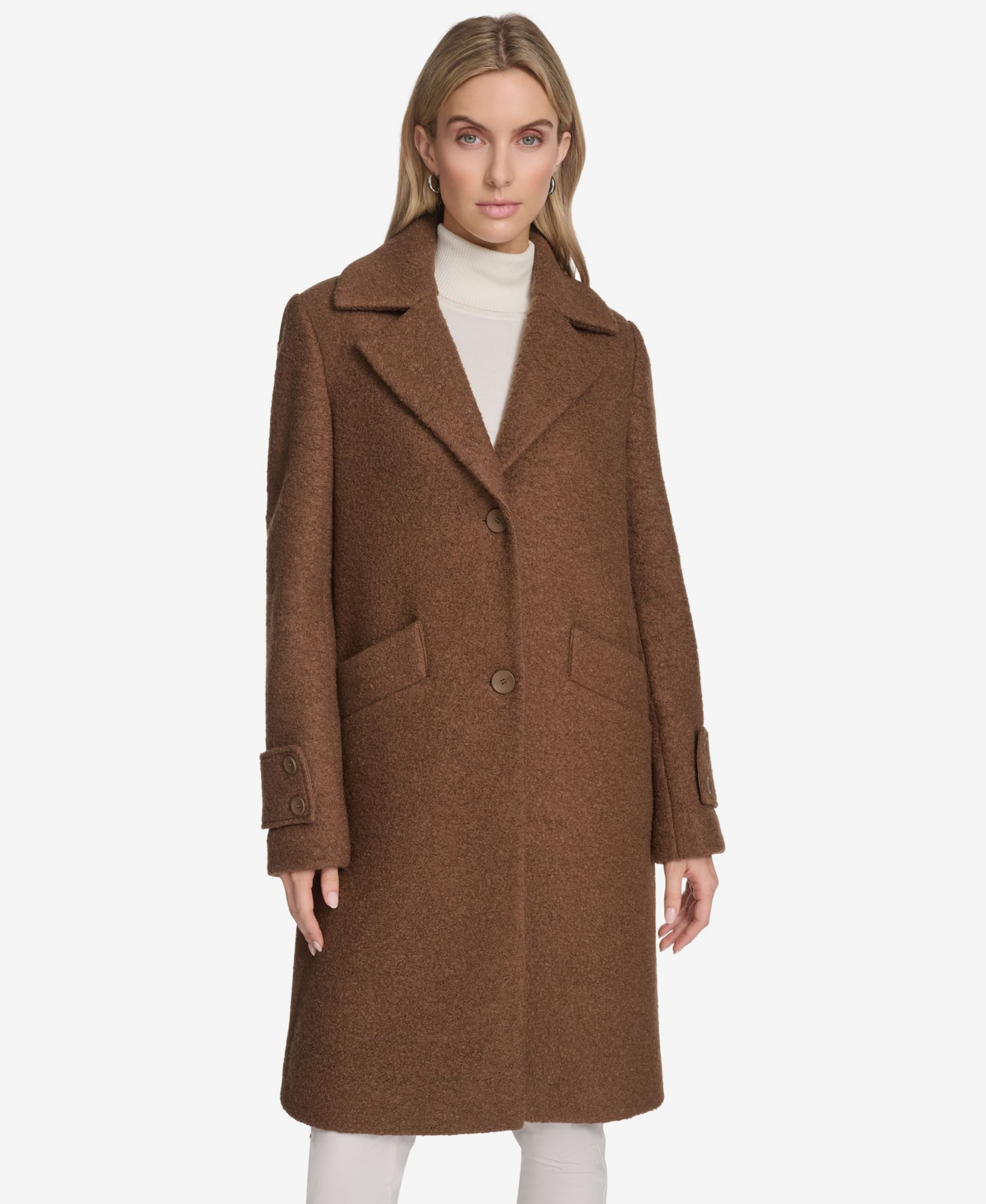 Andrew Marc Women's Regine Soft Boucle Slim Coat