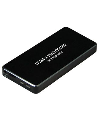 Xtrempro 11011 USB 3.1 Type-C to Dual NGFF SSD Raid Enclosure Speed 10 Gbps Data Transfer 2280 with LED - Black