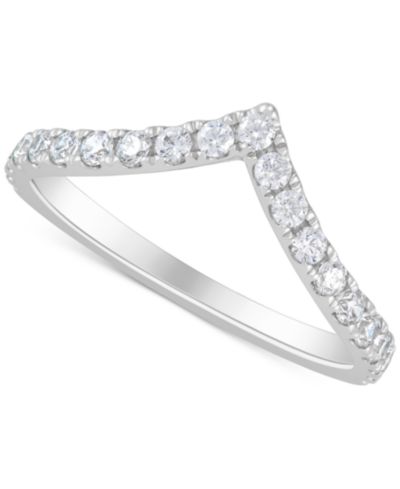 IGI Certified Lab Grown Chevron Band (1/2 ct. t.w.) in 14k White or Yellow Gold