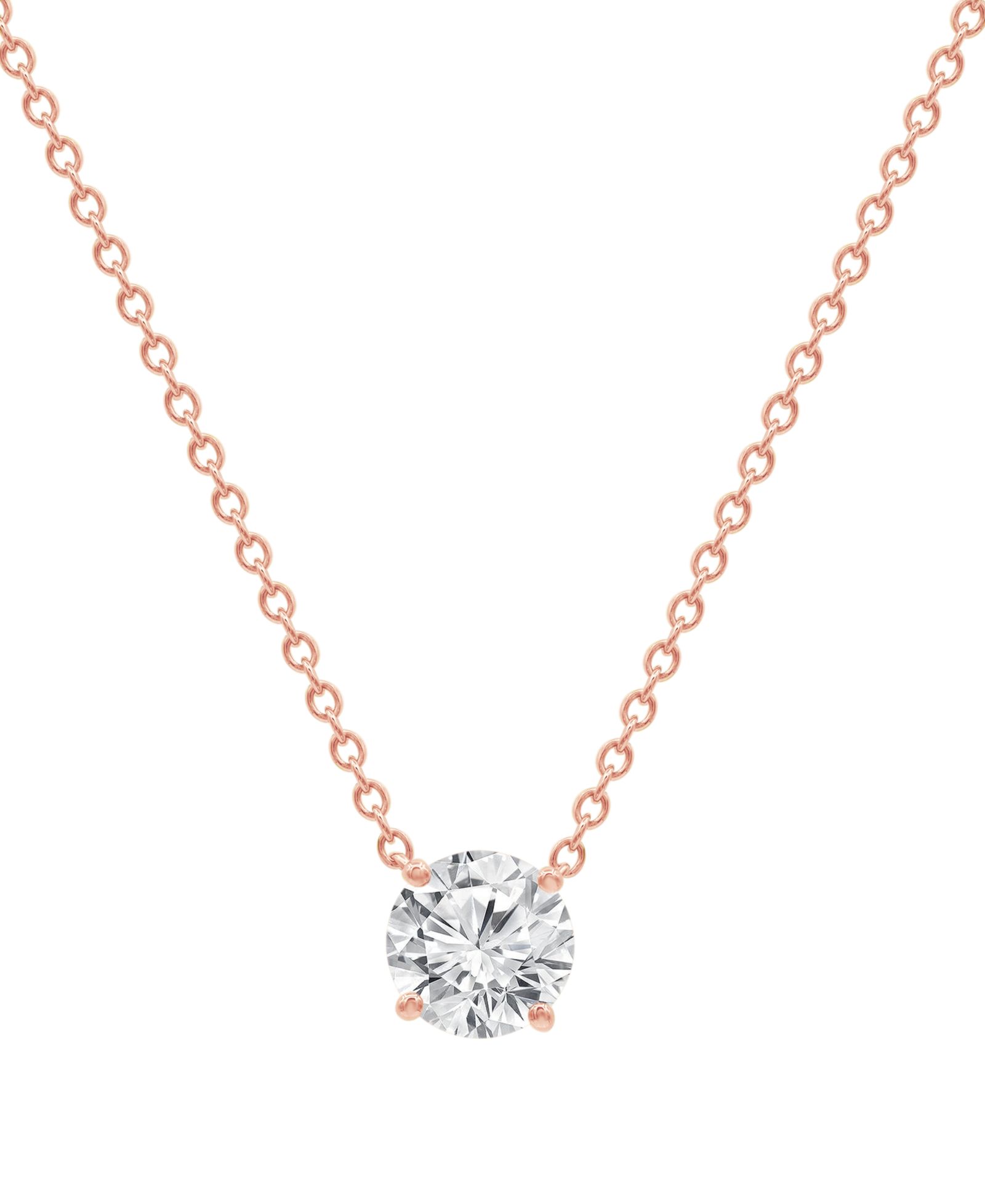 Подвеска колье Badgley Mischka с бриллиантом Lab Grown Solitaire (1-1/2 ct. t.w.) в 14k Gold, 16" + 2" удлинитель