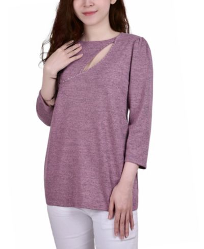 Женский топ NY Collection Petite Space Dyed Studded Top