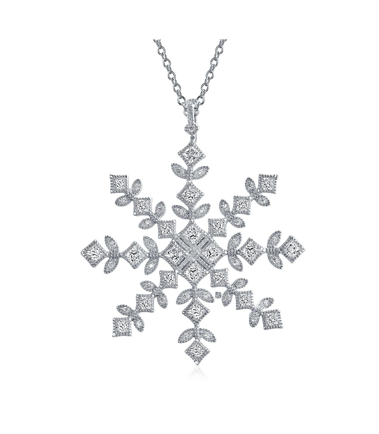 Bling Jewelry кулон Snowflake из Sterling Silver с Cubic Zirconia CZ