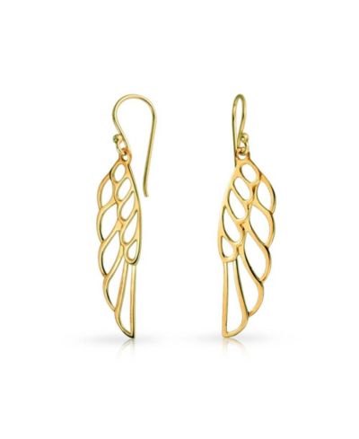 Серьги Bling Jewelry с крыльями ангела, стерлинговое серебро, покрытие розовым золотом, крючок