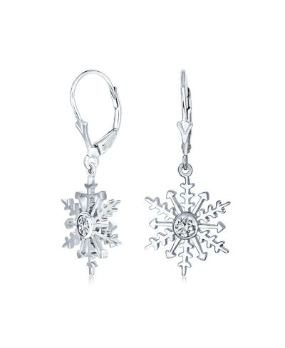 Bling Jewelry серьги-подвески со звездами и снежинками из стерлингового серебра