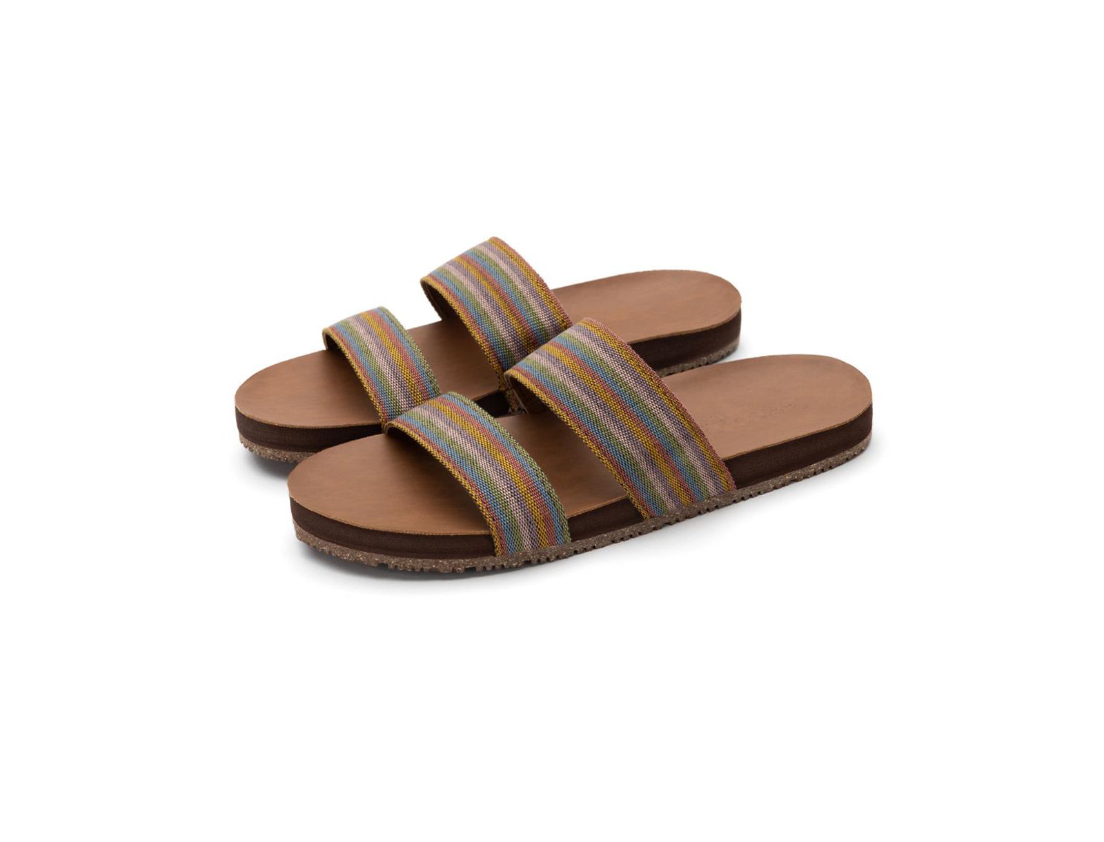 Feelgoodz Women s Zensole Vistas Faux Leather Double Strap Slide Sandals