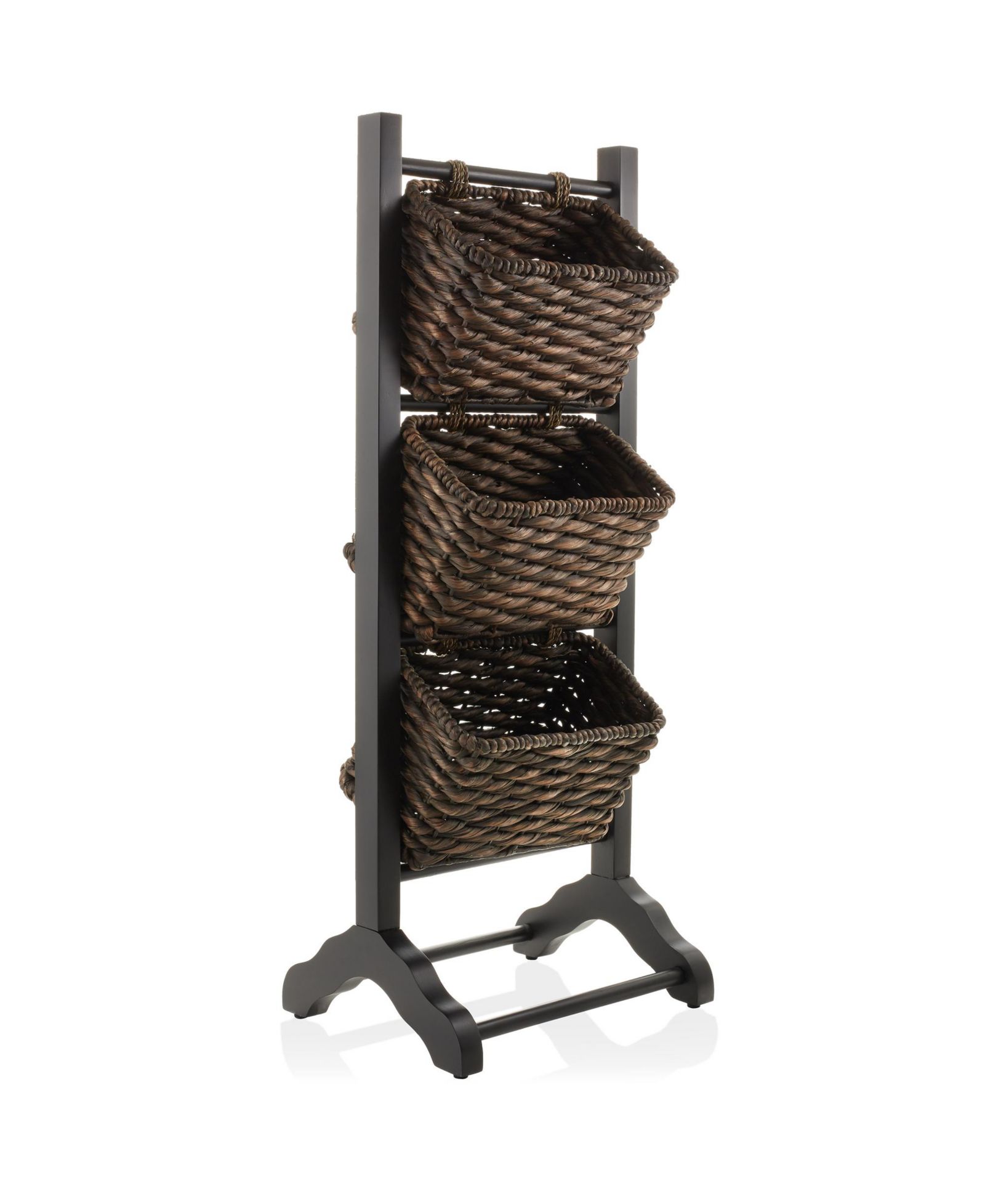 Casafield напольная стойка в 3 яруса с корзинами для хранения, Walnut/Espresso