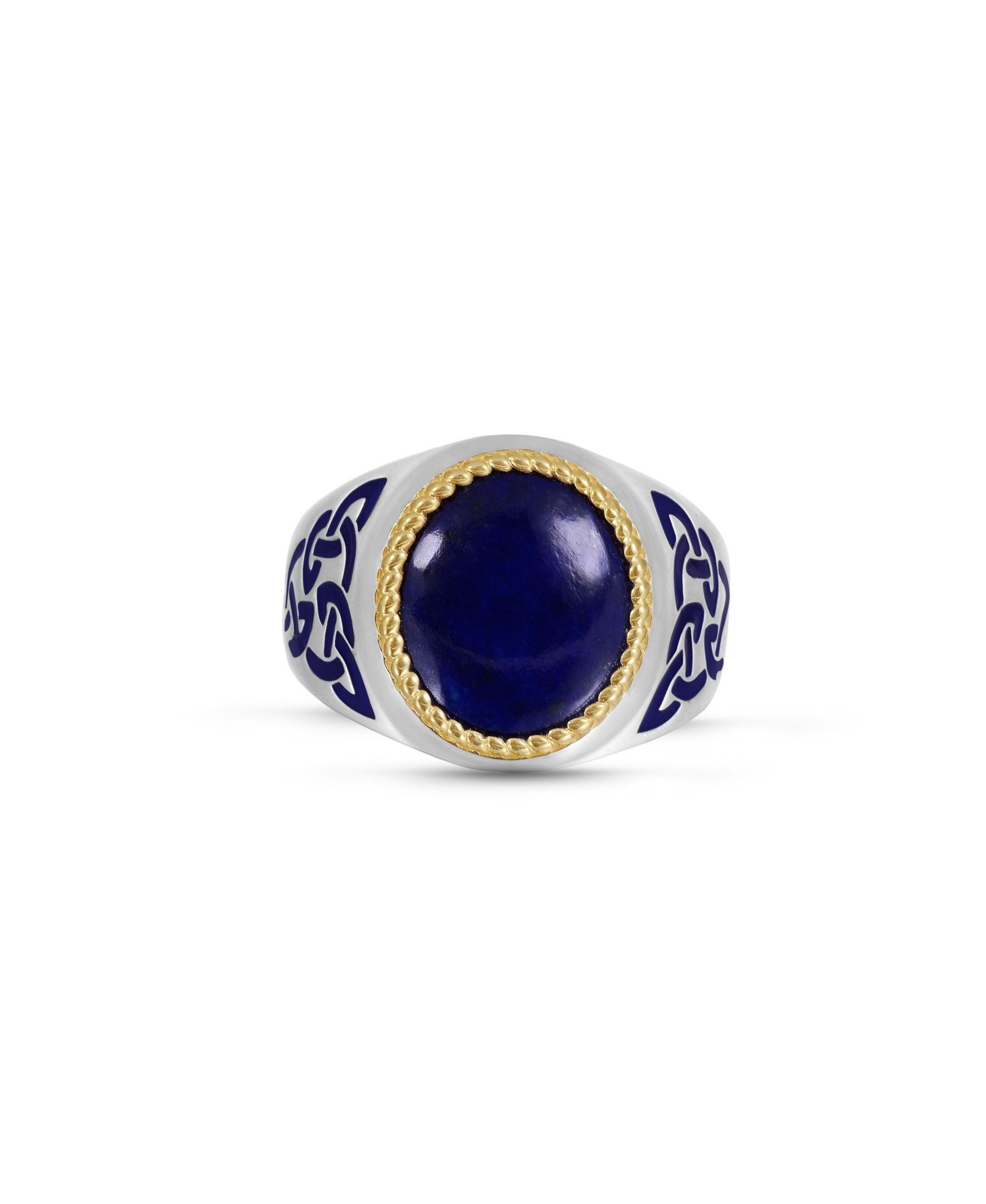 LuvMyJewelry Lapis Lazuli Signet Ring Sterling Silver