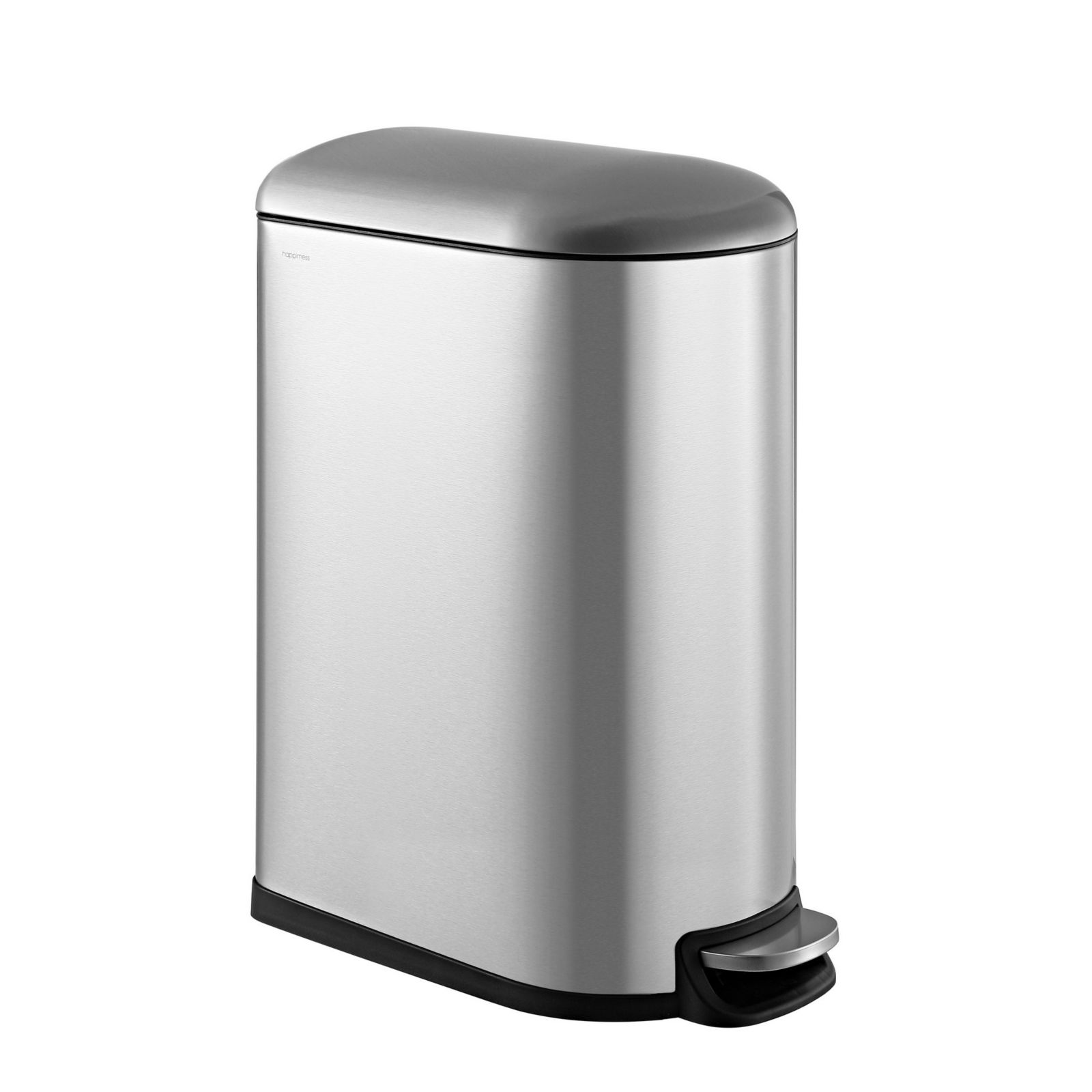 Happimess Roland Mini Step Open Trash Can, Compact Metal Waste Bin for Bathroom, Office or Bedroom