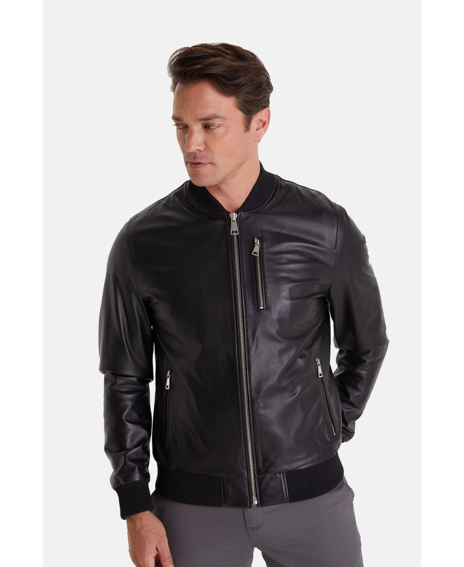 Furniq UK Men's Jasper Leather Jacket