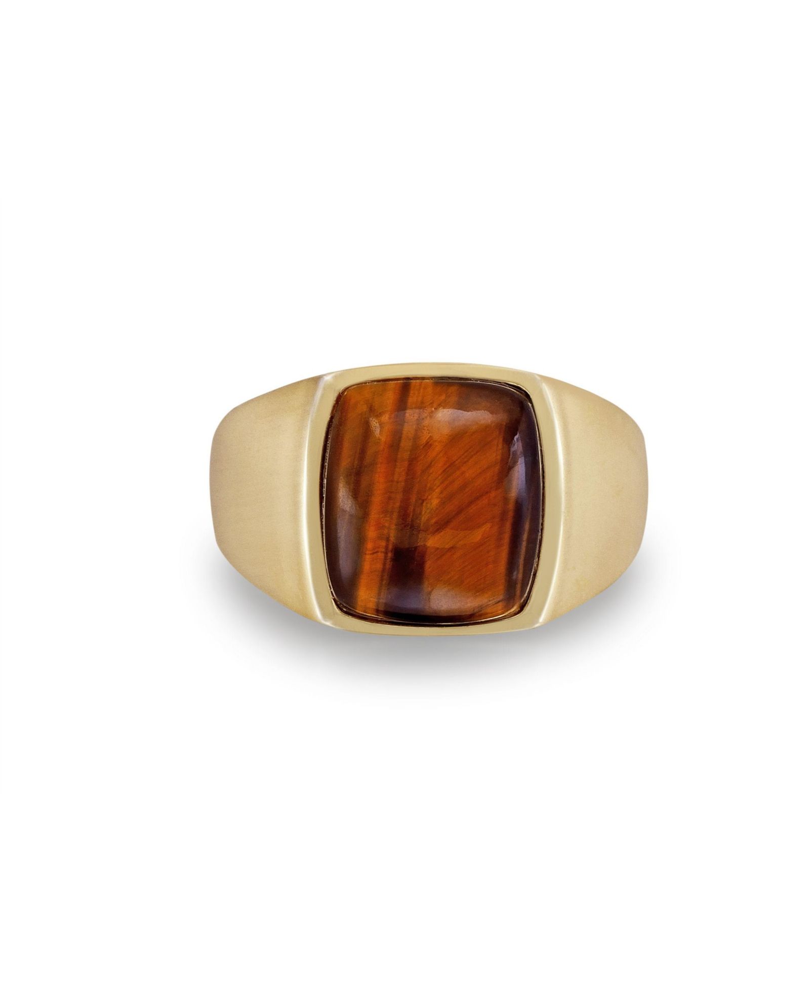 LuvMyJewelry Tiger Eye Signet Ring Sterling Silver