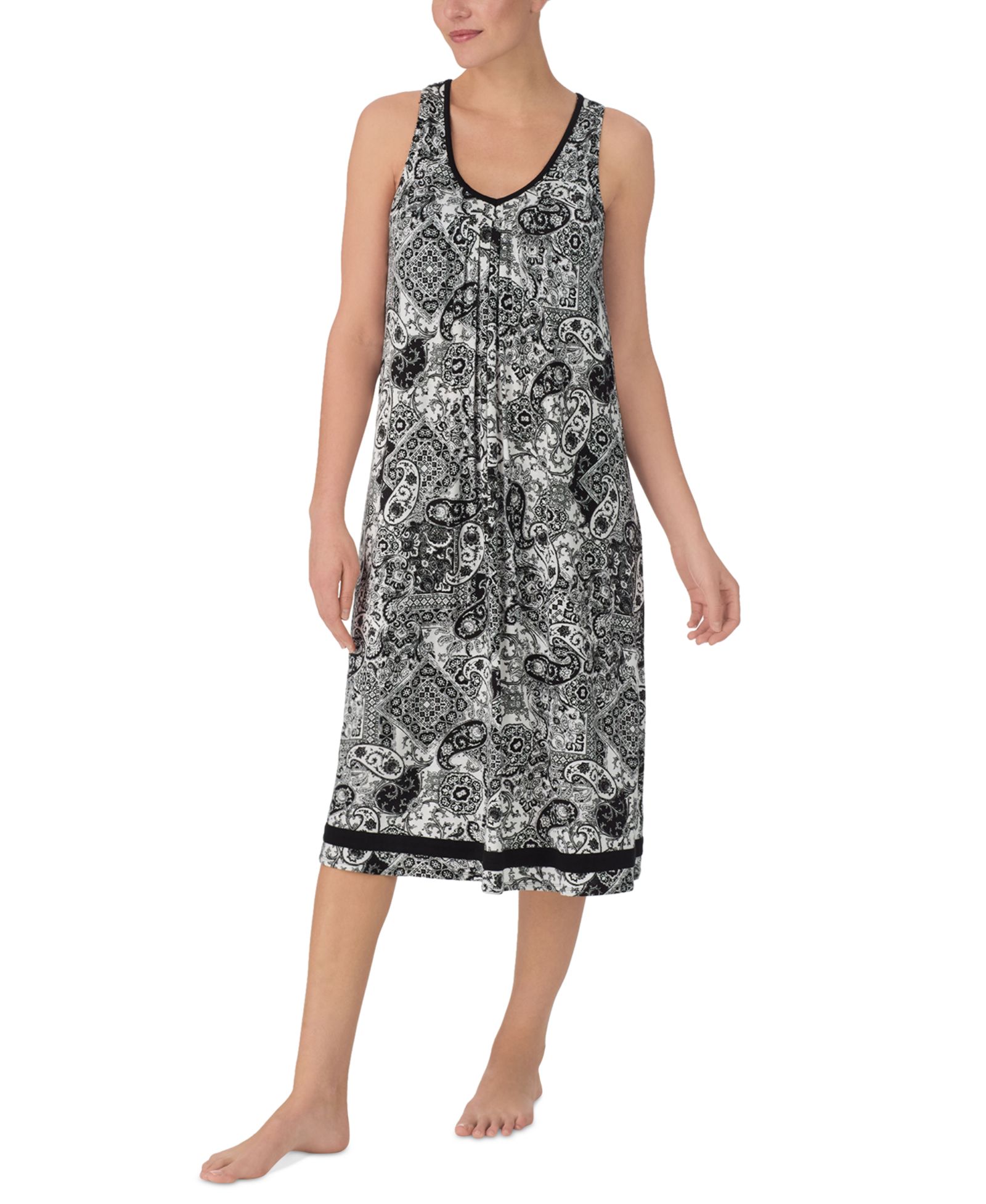 Ellen Tracy Women's Printed Sleeveless Night Gown