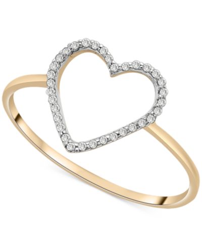 Wrapped™ Diamond Open Heart Ring (1/20 ct. t.w.) in 10k Gold, Created for Macy's