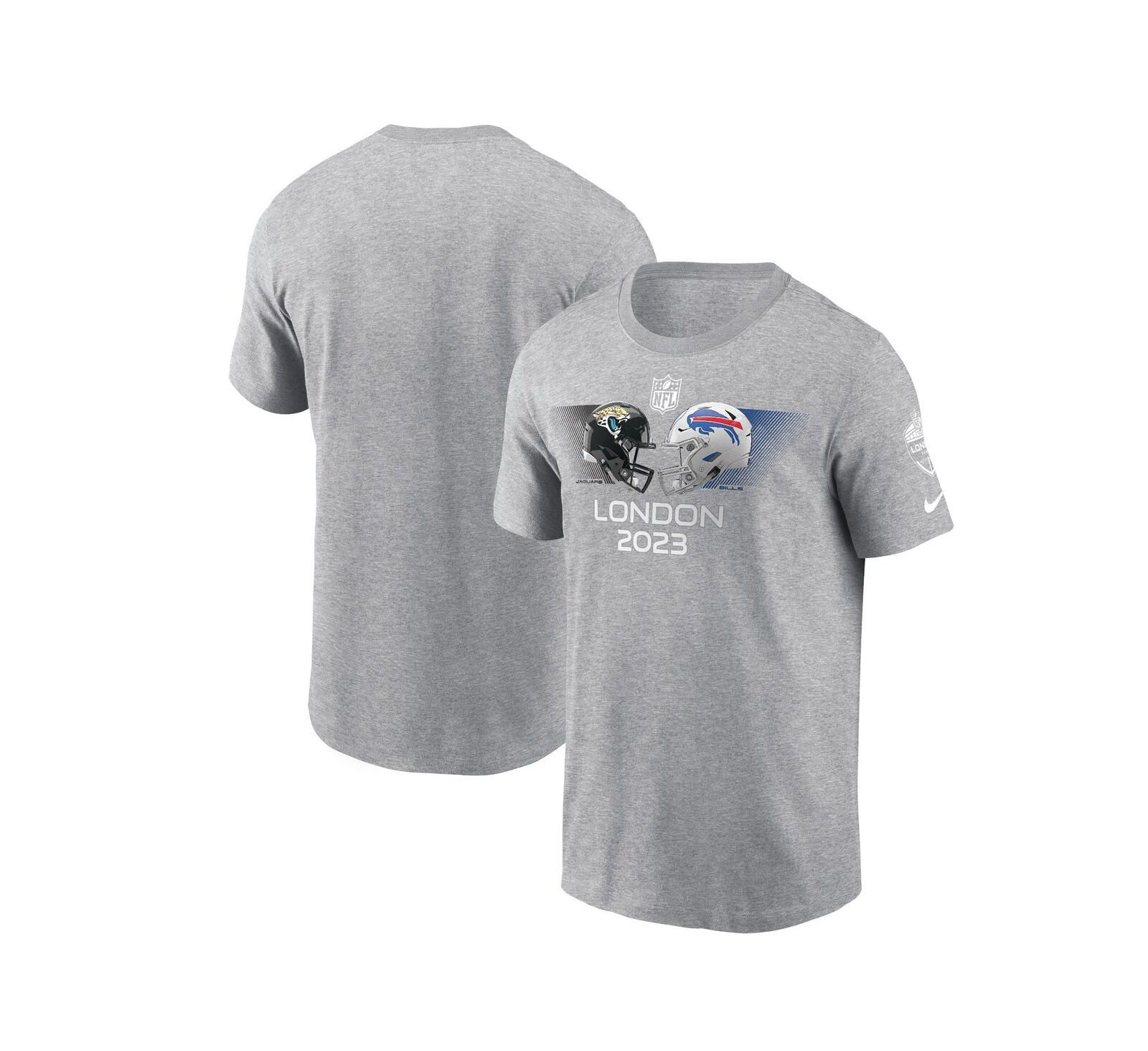 Футболка Nike Men's Heather Charcoal Jacksonville Jaguars vs. Buffalo Bills 2023 London Game
