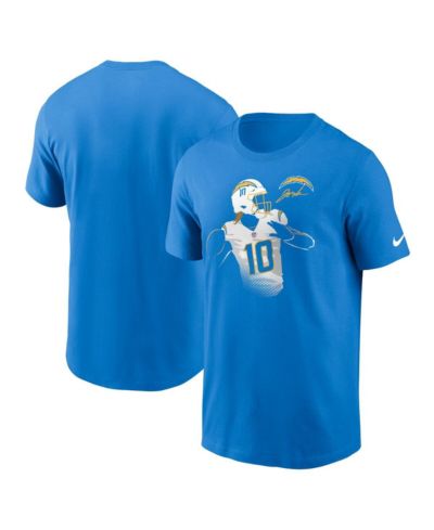 Nike мужская футболка с графикой Justin Herbert Los Angeles Chargers, голубой цвет