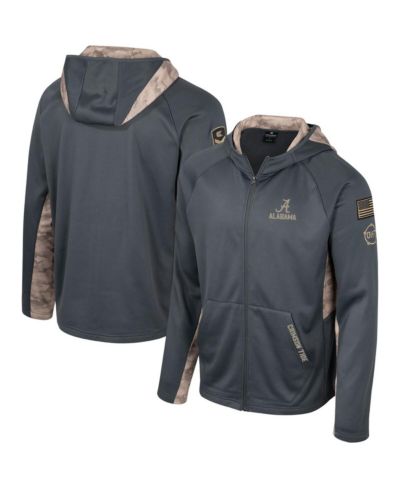 Colosseum Мужское худи с молнией Alabama Crimson Tide OHT Military-Inspired Camo Charcoal