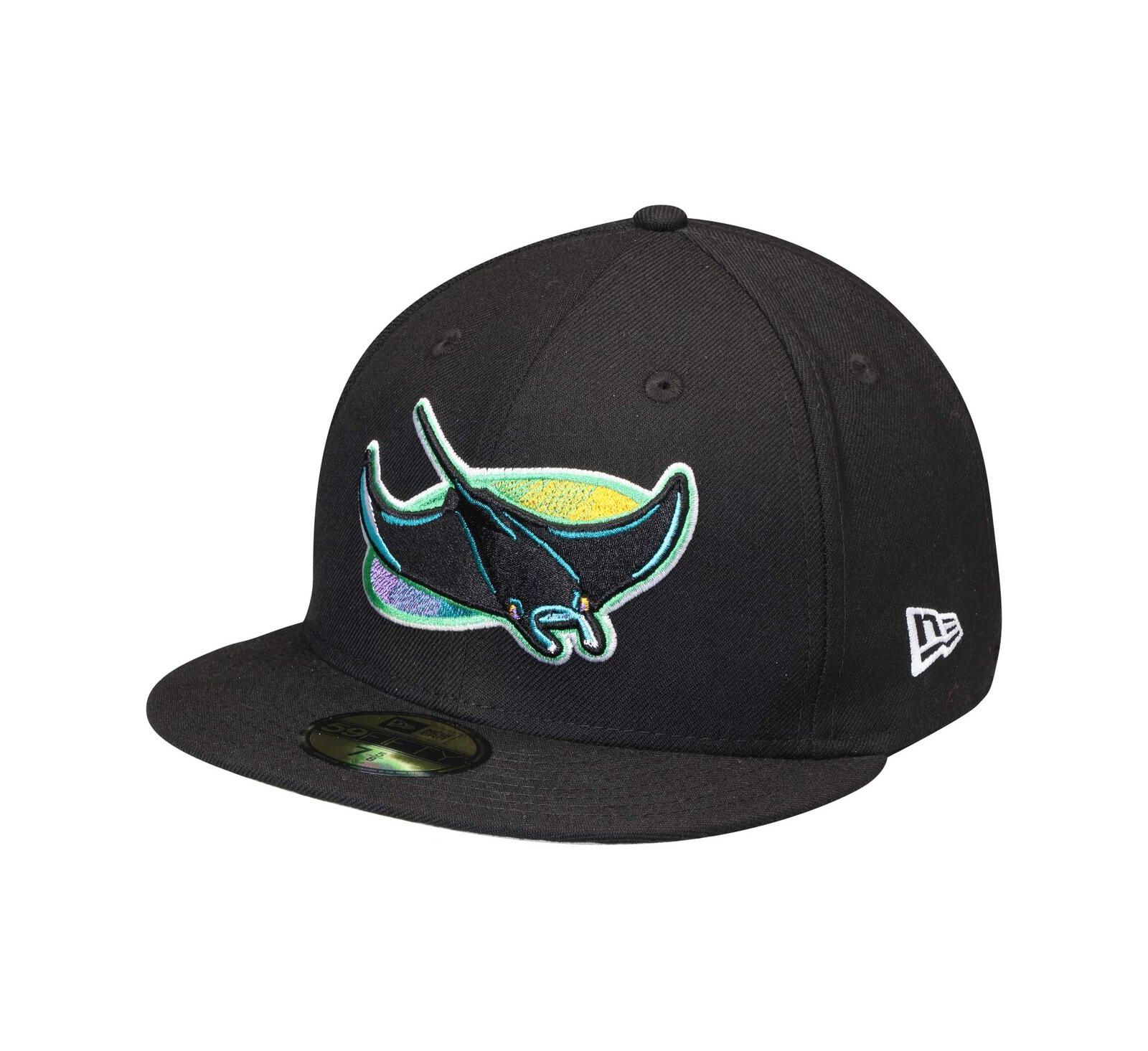 Men's New Era Black Tampa Bay Rays Cooperstown Collection Wool 59FIFTY Fitted Hat