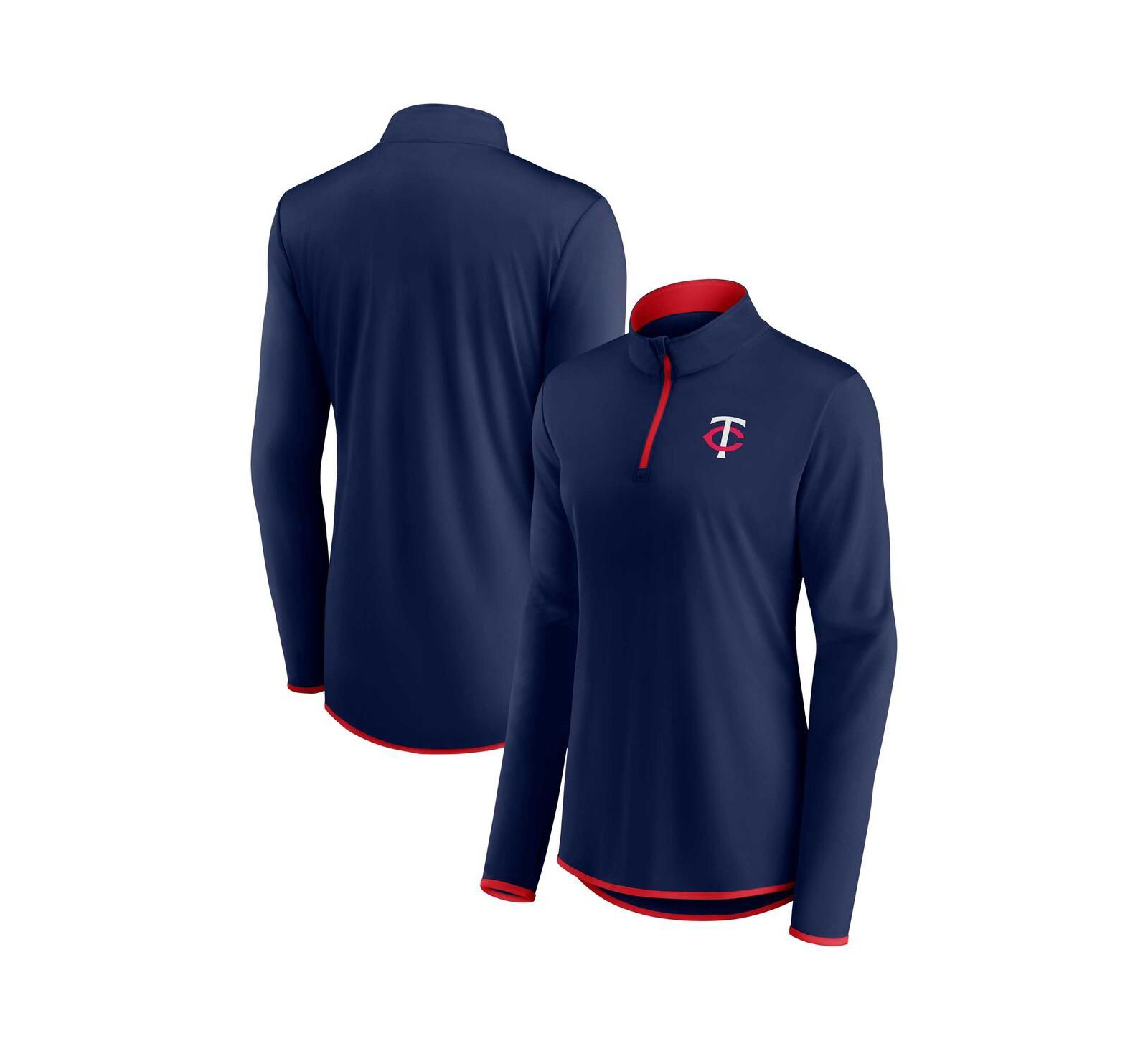 Женская кофта Fanatics Navy Minnesota Twins Corner Quarter-Zip Top