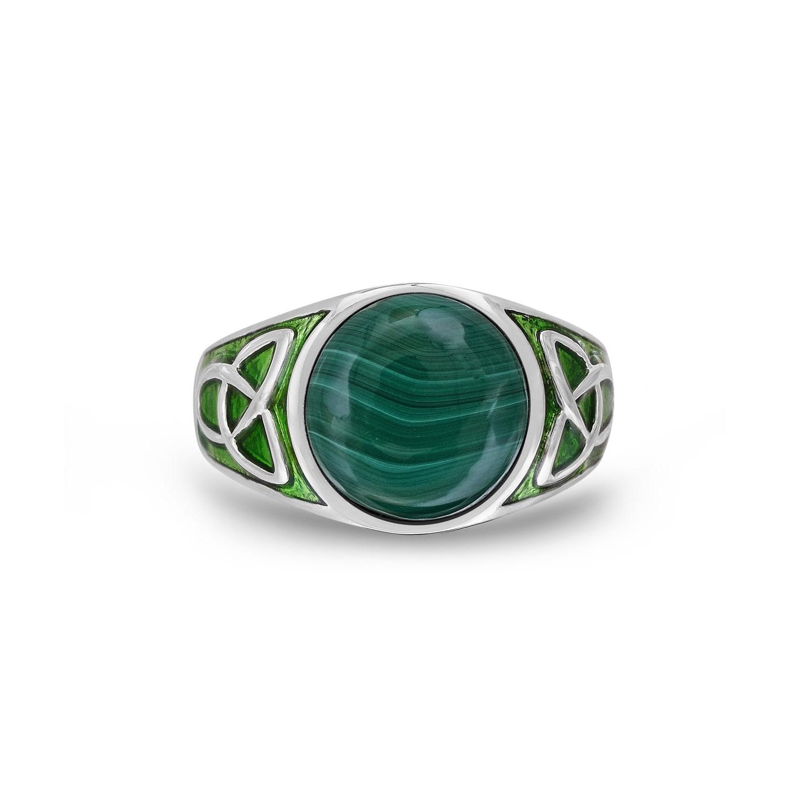 LuvMyJewelry Malachite Signet Ring Sterling Silver