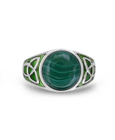 LuvMyJewelry Malachite Signet Ring Sterling Silver