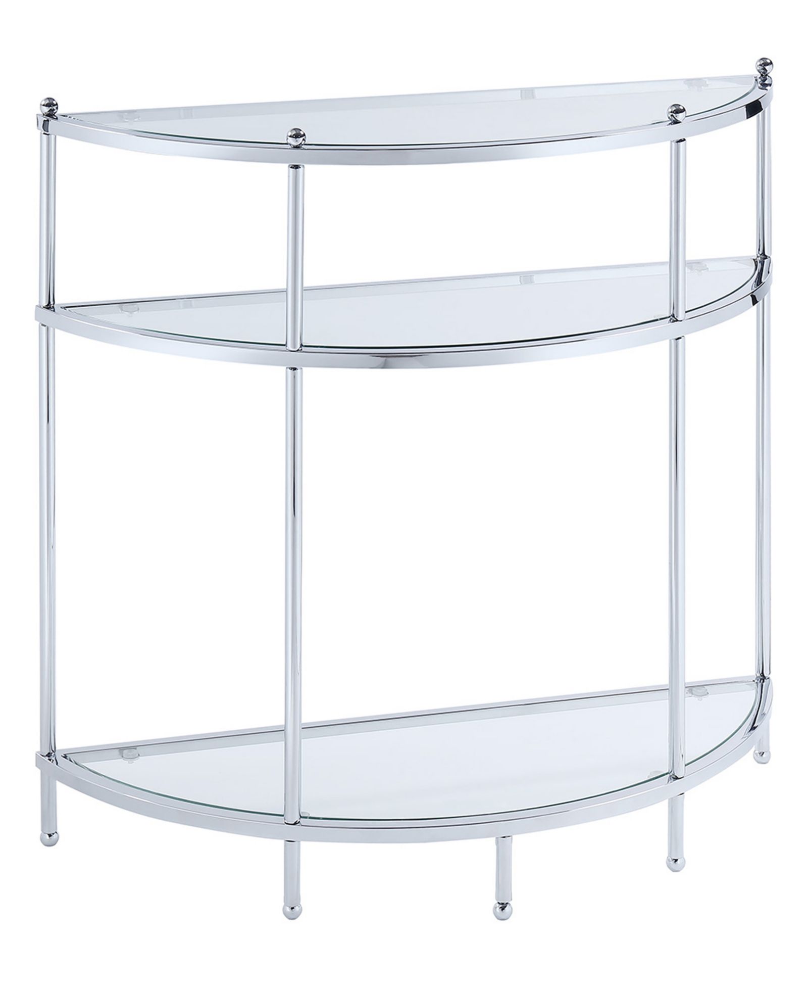 Convenience Concepts 30.75" Royal Crest Half-Circle Glass Entry Table