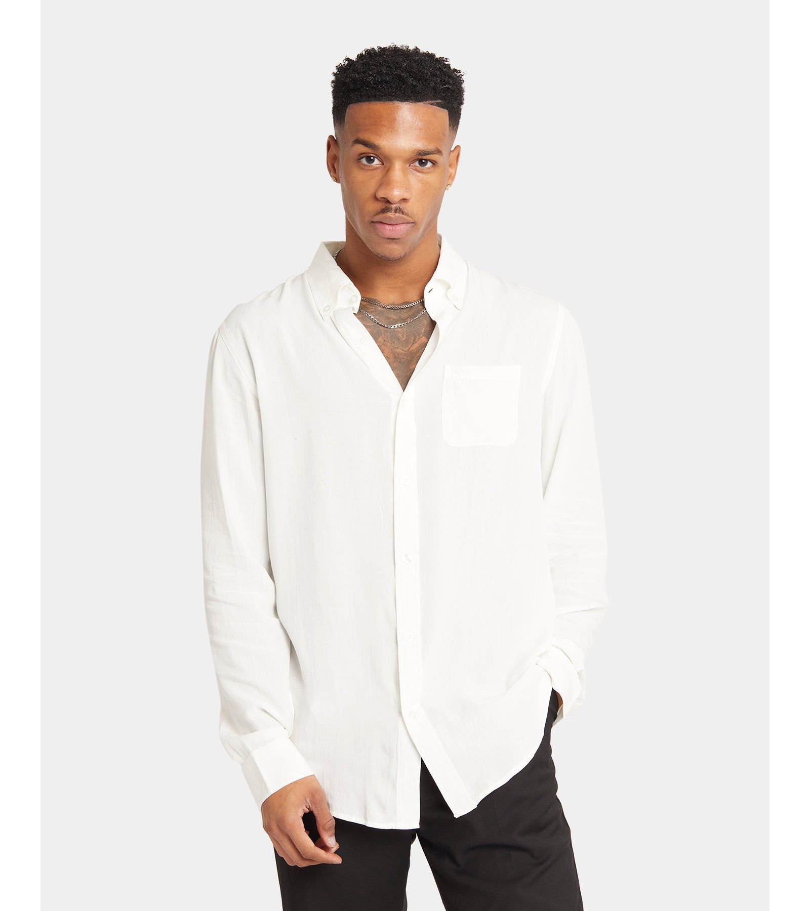 XXIII Men's Crete Long Sleeve Button Up Shirt - White 2XL