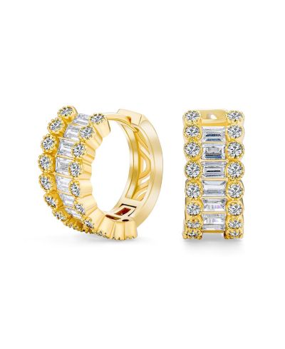 Серьги Bling Jewelry Art Deco мини-кольца с CZ