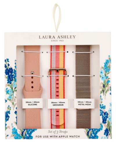 Laura Ashley Женский комплект ремешков для Apple Watch 38mm, 40mm, 41mm, розовое золото, красный и розовый силикон