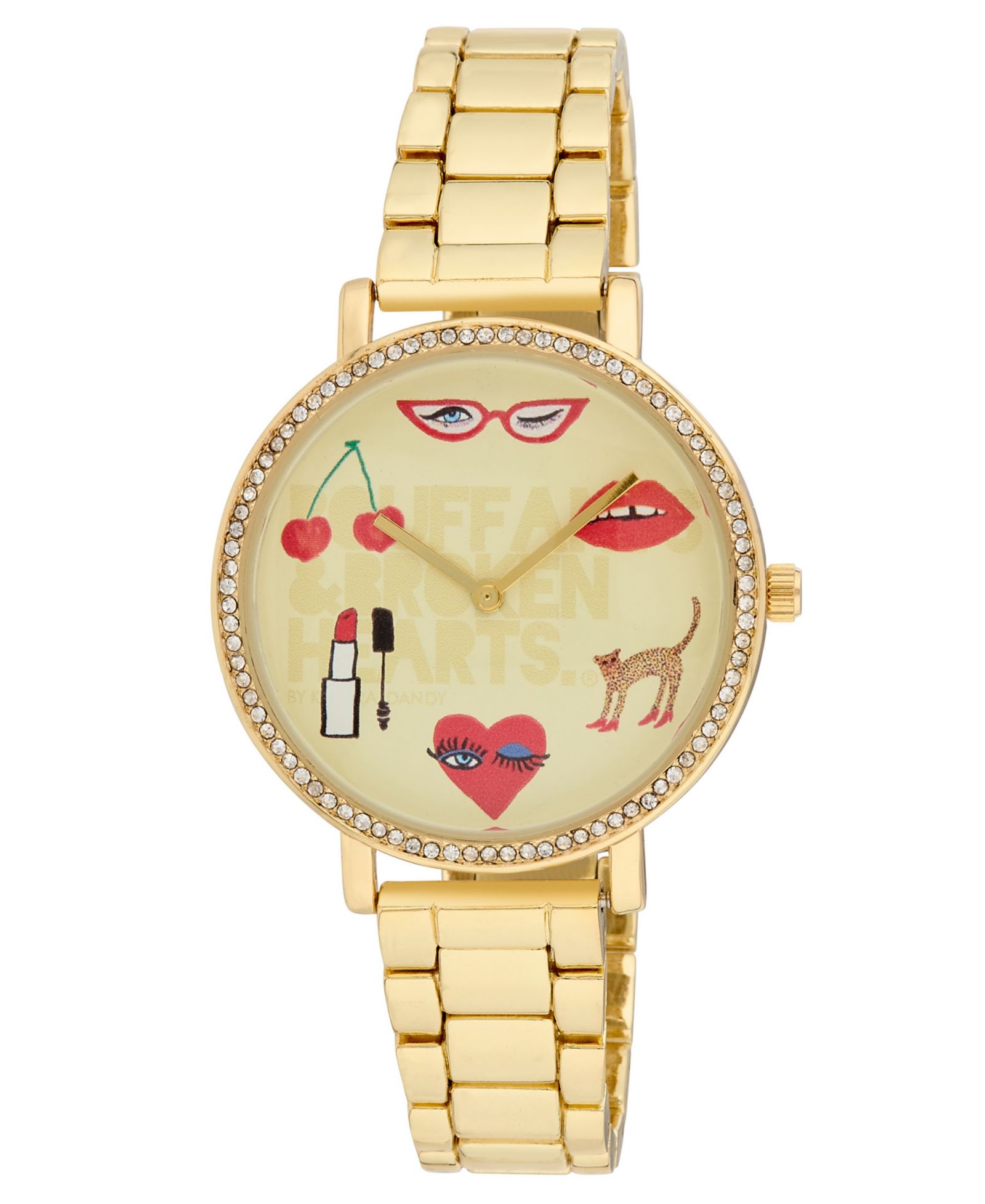 Женские часы Kendra Dandy Quartz Bouffants and Broken Hearts Gold-Tone Alloy 38mm