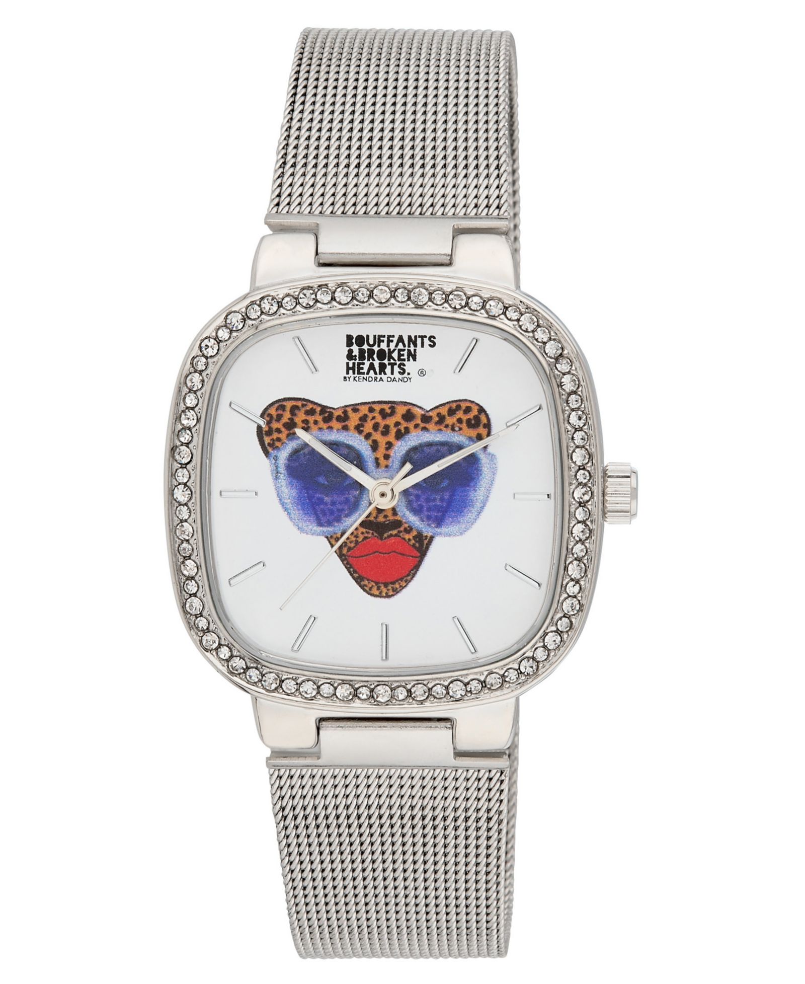 Женские часы Kendra Dandy Quartz Bouffants and Broken Hearts серебристого цвета, 32mm