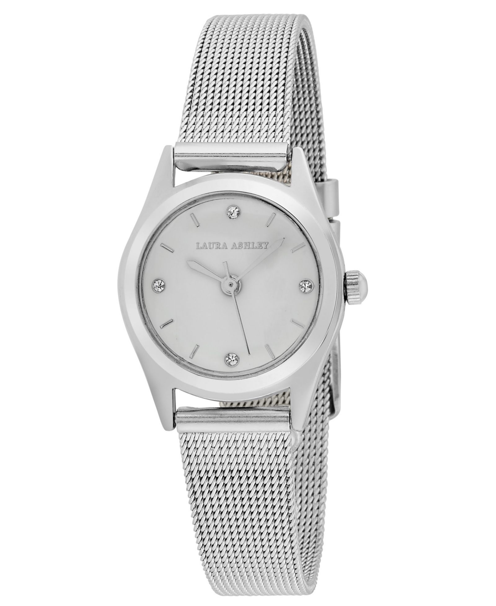 Laura Ashley Women's Quartz EZ Reader Silver-Tone Alloy Watch 24mm