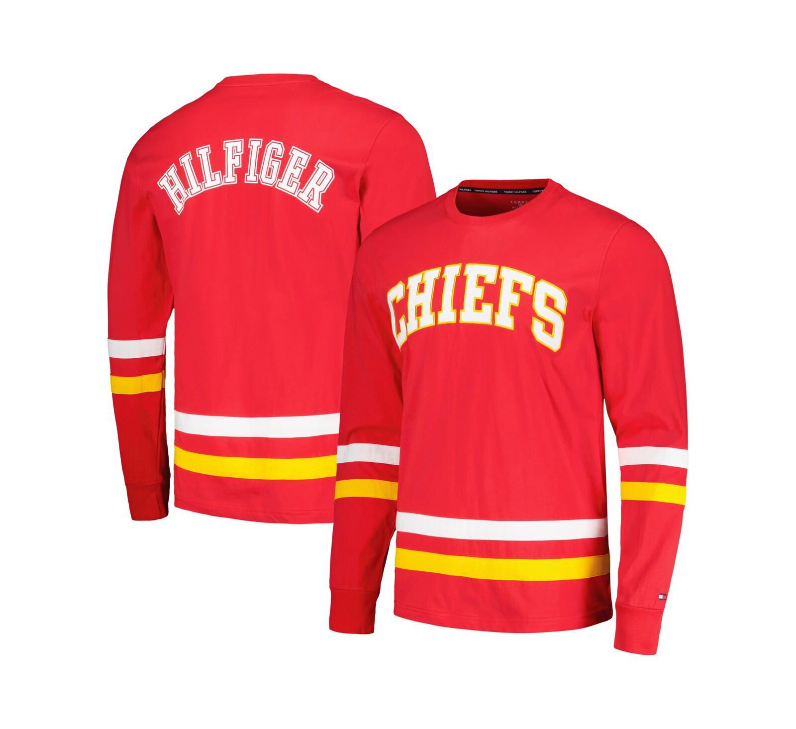 Men's Tommy Hilfiger Red, Gold Kansas City Chiefs Nolan Long Sleeve T-shirt