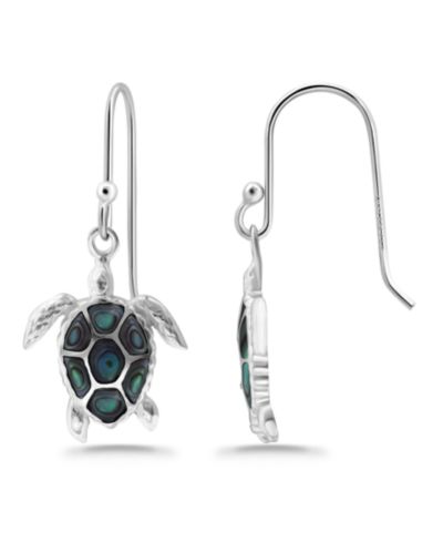 Серьги-подвески Macy's Abalone Inlay Turtle Fishhook