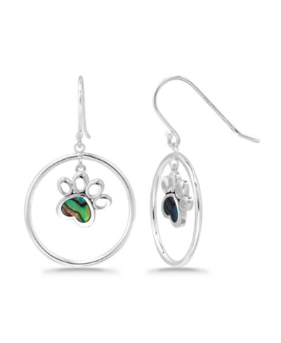 Серьги-подвески Macy's Abalone Inlay "Paw" Circle Fishhook