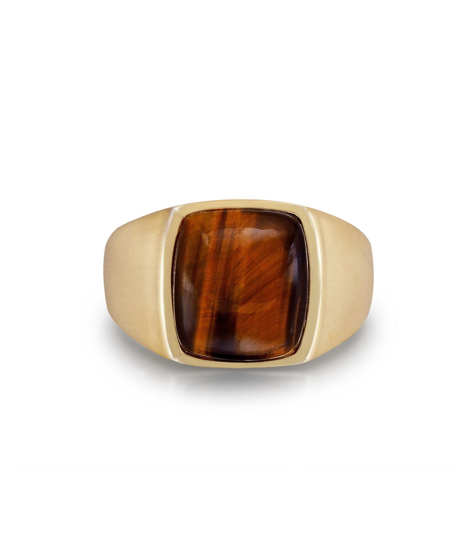 Мужское перстень LuvMyJewelry с красным тигровым глазом и жёлтым золотым покрытием, стерлинговое серебро