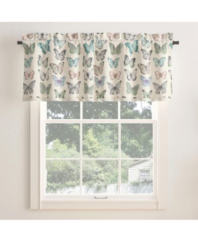 Полупрозрачная занавеска Marepesia Butterfly Print Embroidered Trim Semi-Sheer