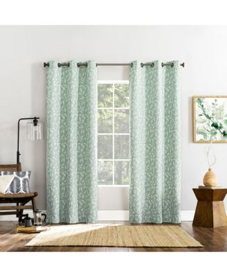 Штора Sun Zero Satti Embroidered Leaf 100% Blackout Grommet