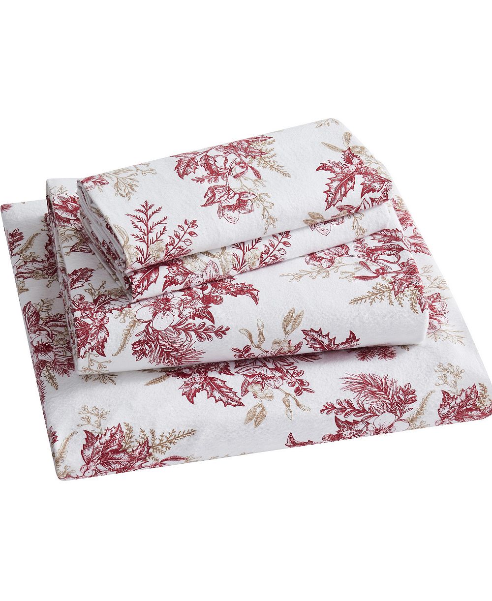 Комплект постельного белья Tahari Home Toile 100% Cotton Flannel 4-Pc. Set, Full
